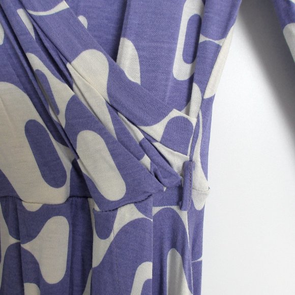 Sinequanone Cornflower Blue White Faux Wrap Dress - Picture 3 of 7